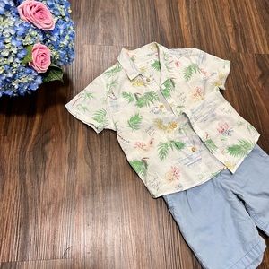 Zara shirt and oshkosh short-4T